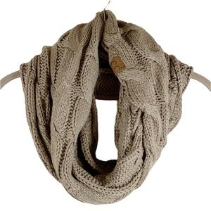 C.C Exclusives Brown/Taupe Cable Knit Infinity Scarf
